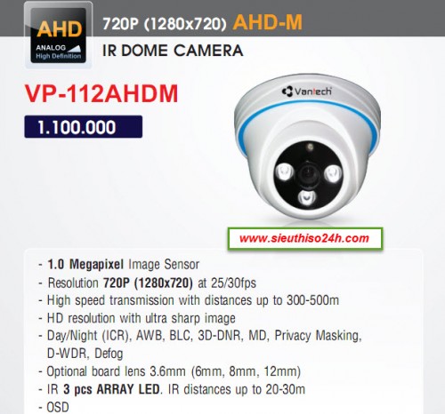 CAMERA VANTECH VP-112AHDM