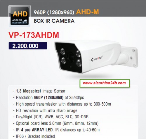  CAMERA VANTECH VP-173AHDM