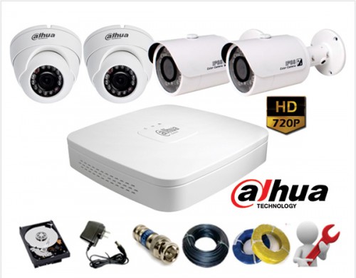 Trọn Bộ 4 CAMERA DAHUA HDCVI 2.0MP